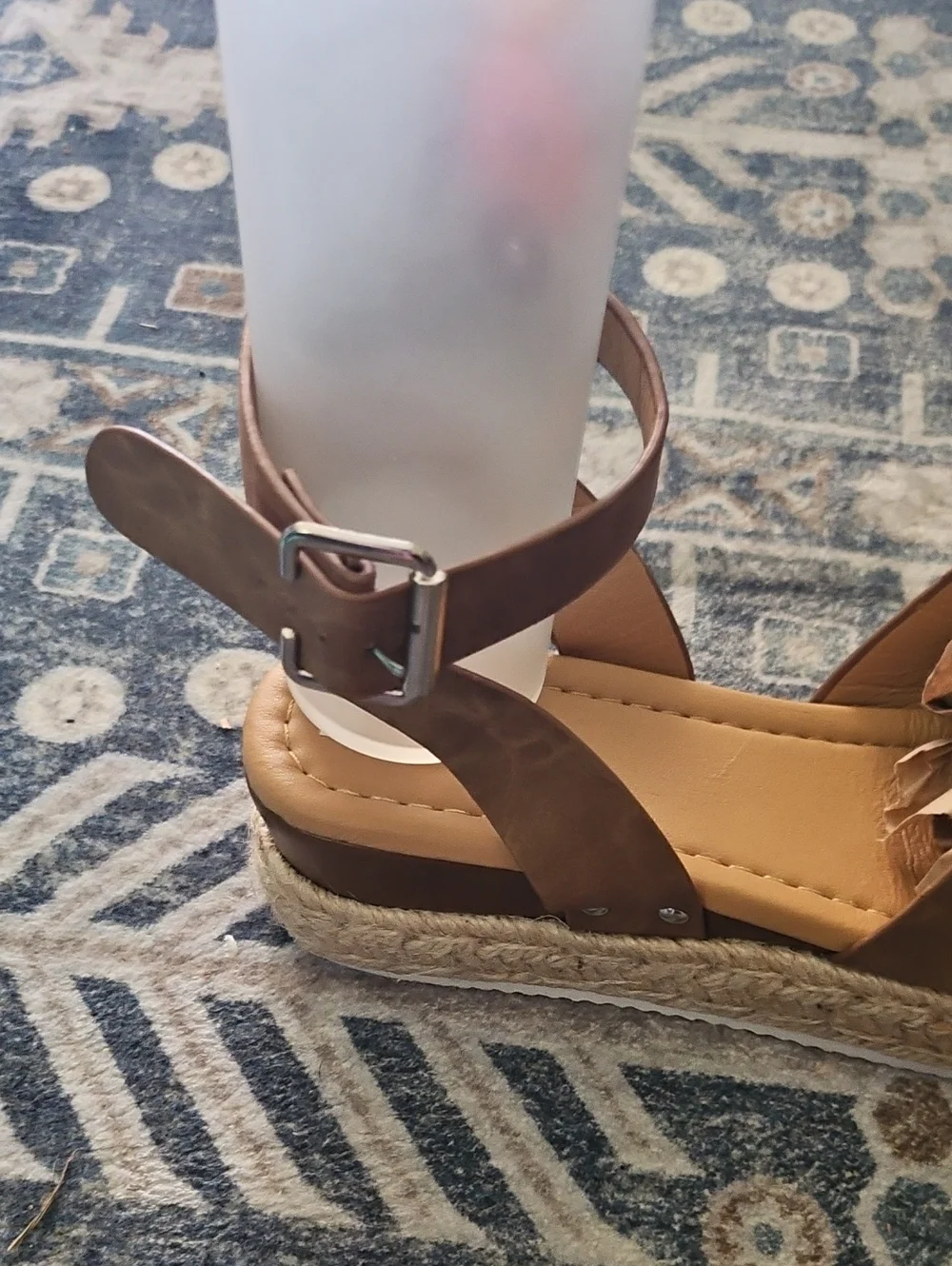 Women’s Brown Ankle-Strap Espadrille Wedge Sandals 10w